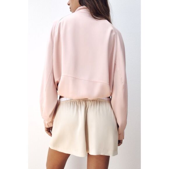 NWT Zara Pocketed Flowy Jacket in Pale Pink, Size Medium - Picture 4 of 15